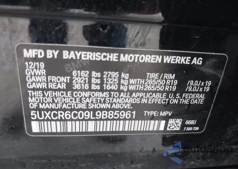 2020 BMW X5 xDrive40I z USA, uszkodzony, nr VIN 5UXCR6C09L9B85961